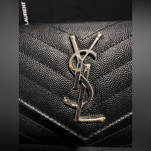 ✖️SOLD✖️AUTH YSL Cassandre Matelasse Large Flap Wallet in Black SHW - Picture 6 of 6